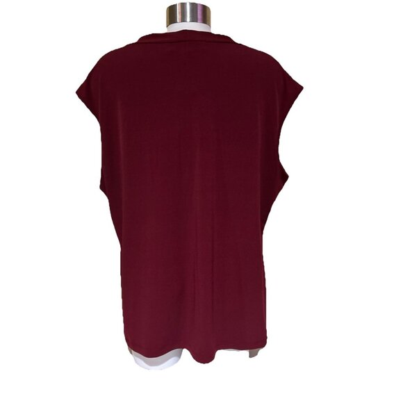 Jones Studio Separates  2X Burgundy  Wine Sleeveless Shirt Travel Layer - NEW - Picture 7 of 9